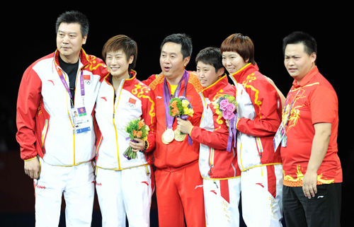 乒乓球女团决赛中国队夺得金牌(组图)