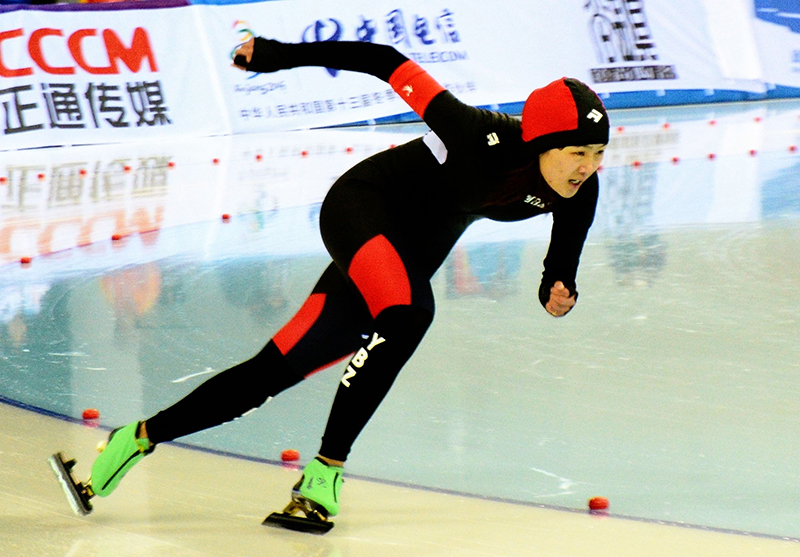 十三冬速滑青年女子500米比赛 延边小将石晓璇夺...